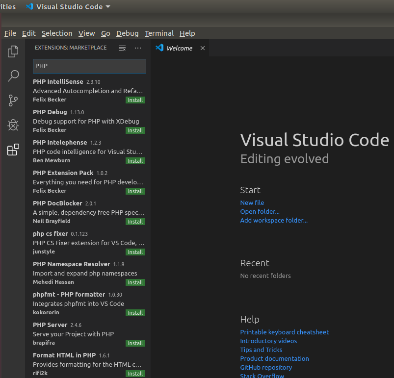 VSCode PHP Extensions