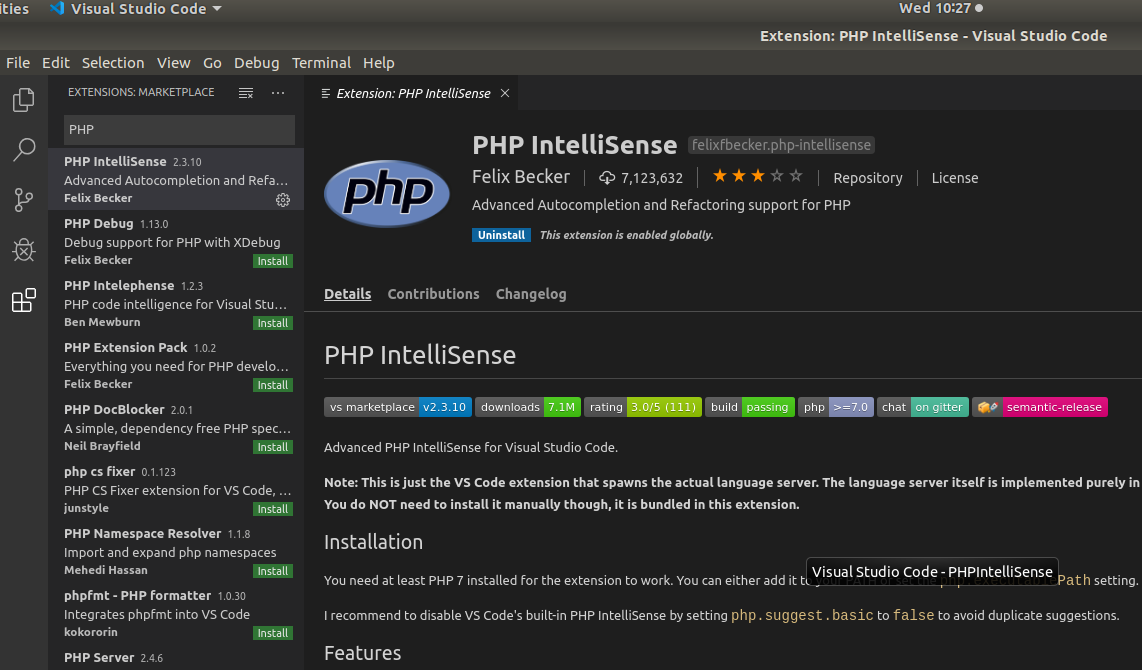 VSCode PHP Intellisense VSCode PHP Intellisense