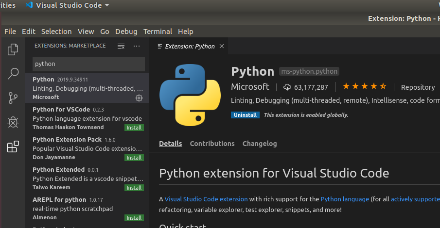 VSCode Python Extension Main