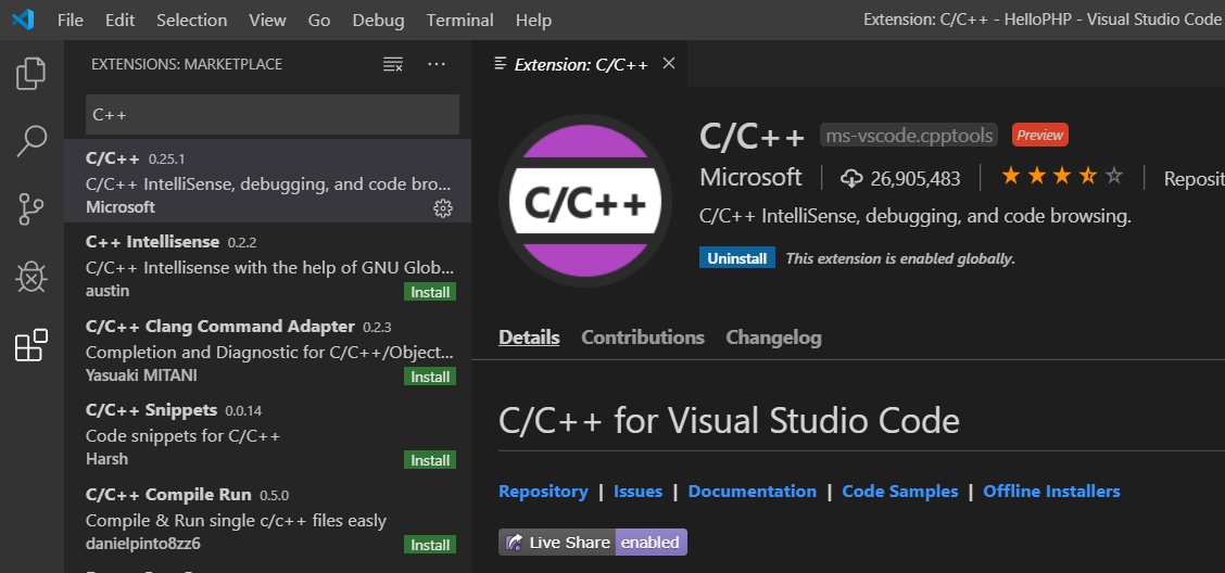 VSCode - C++ - Extension