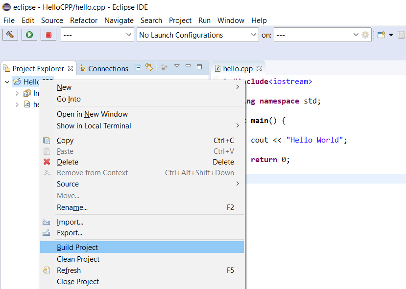 Eclipse - C/C++ - Build Project Eclipse - C/C++ - Build Project