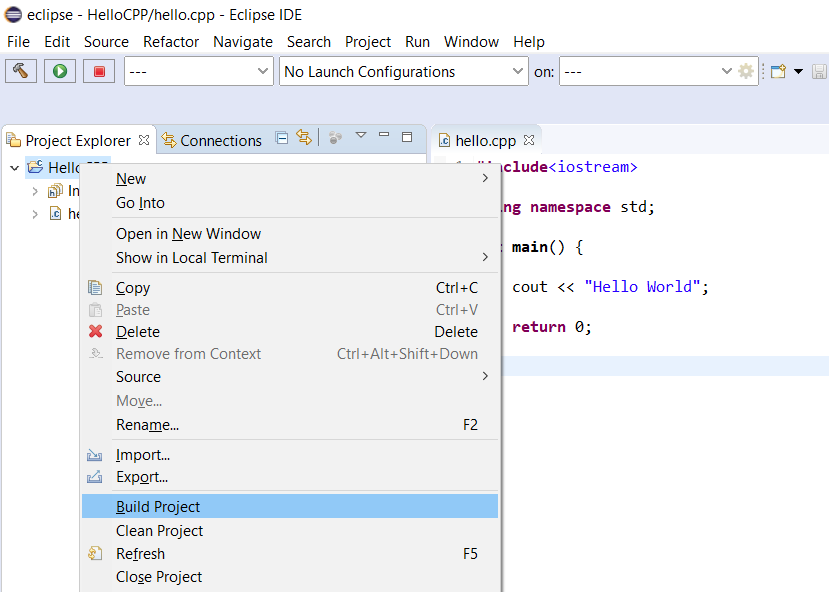 Eclipse - C/C++ - Build Project