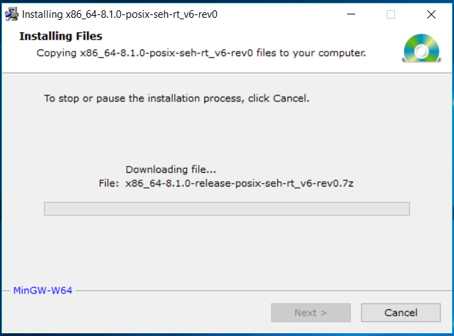 MinGW-W64 Downloading