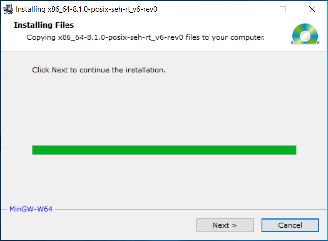 MinGW-W64 Downloaded MinGW-W64 Downloaded