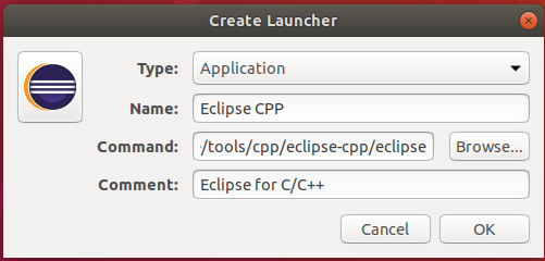 Eclipse - C/C++ - Desktop Shortcut