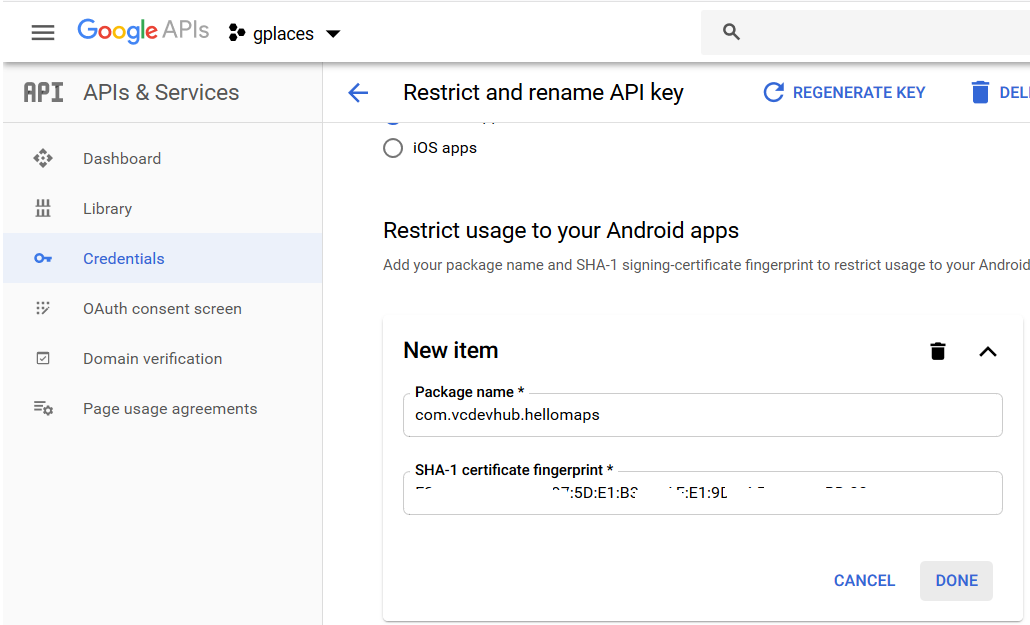 Android - Google Maps - Update SHA-1 Android - Google Maps - Update SHA-1