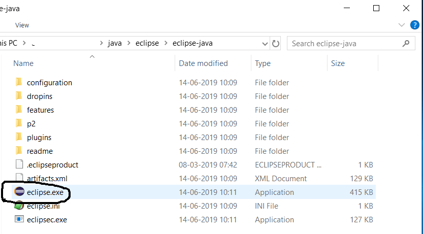 Eclipse for Java - Installed