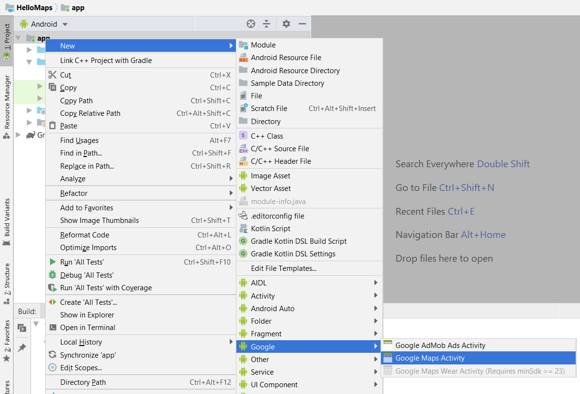 Android - Google Maps - Create Activity Android - Google Maps - Create Activity