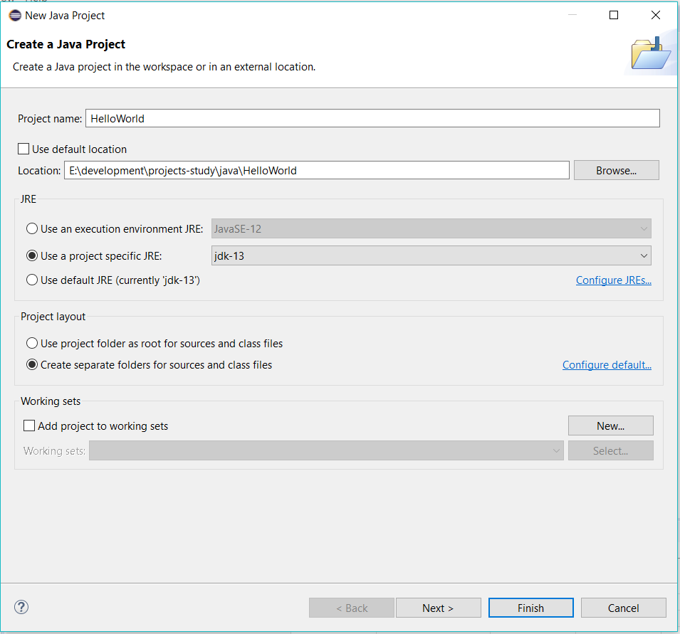 Eclipse for Java - Project Config