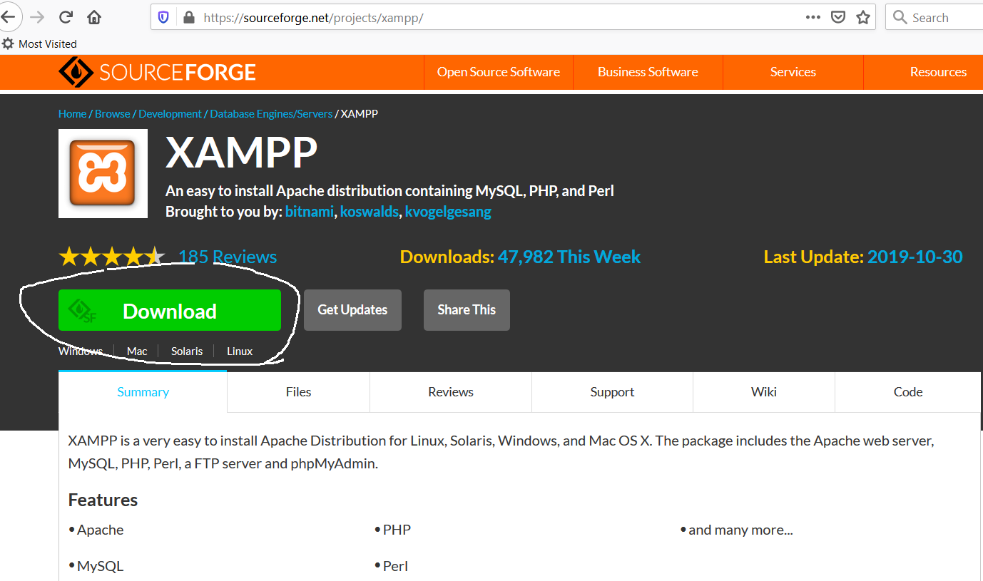 xampp for windows server 2019