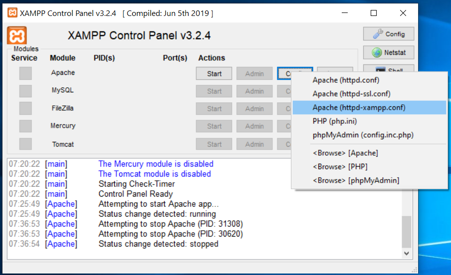 XAMPP Apache Config