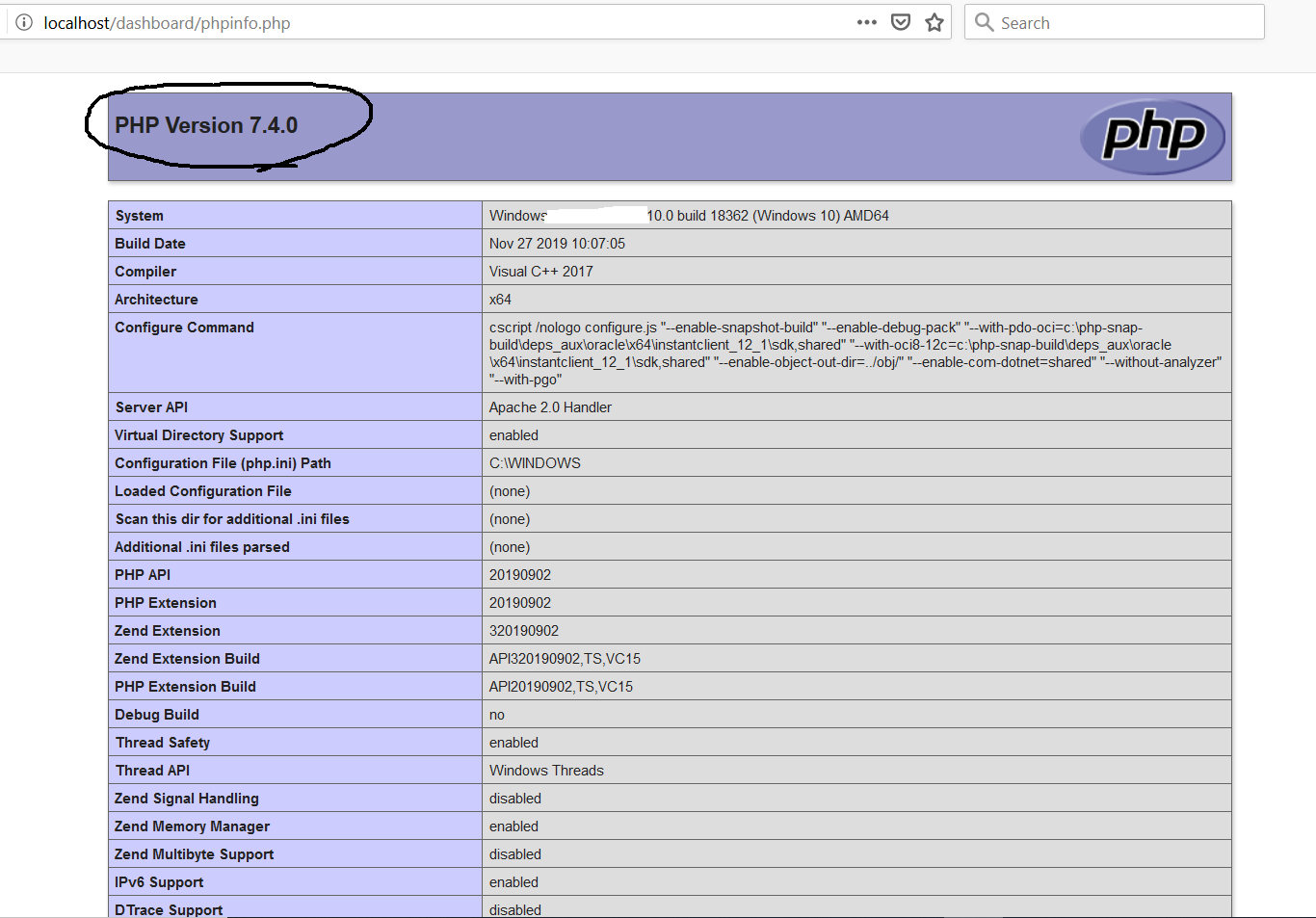 XAMPP PHP 7.4 XAMPP PHP 7.4