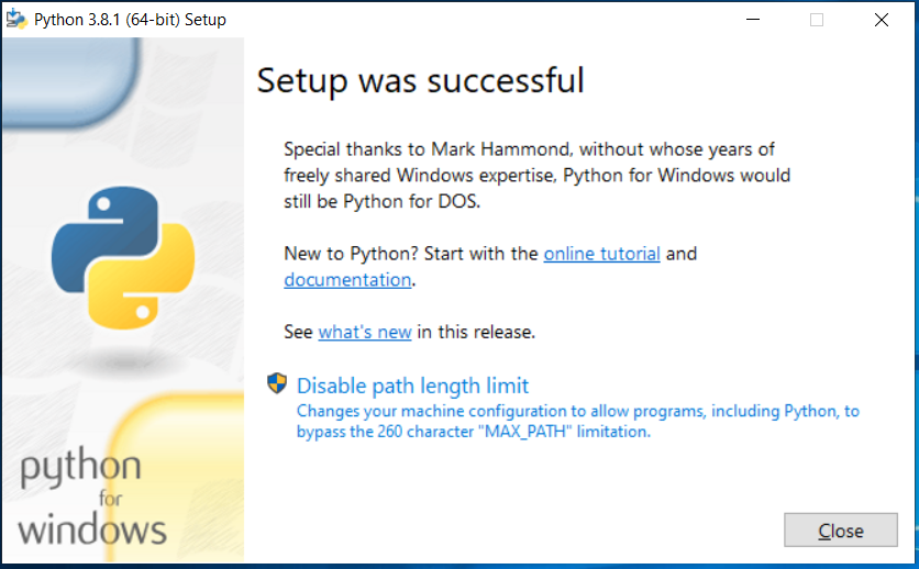 Python Installed