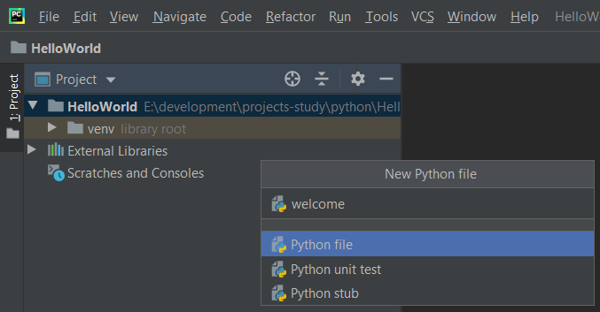 PyCharm File Name