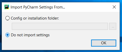 PyCharm Import Settings PyCharm Import Settings