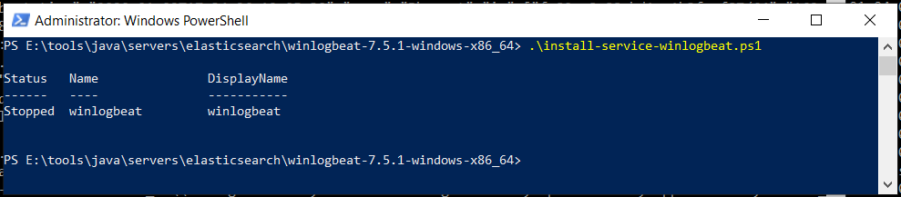 Winlogbeat PowerShell Install Service