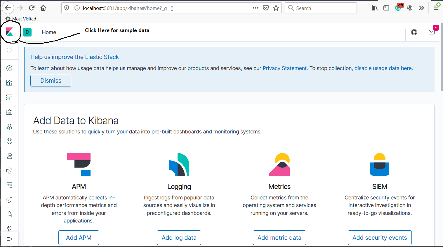 Kibana Default Dashboard