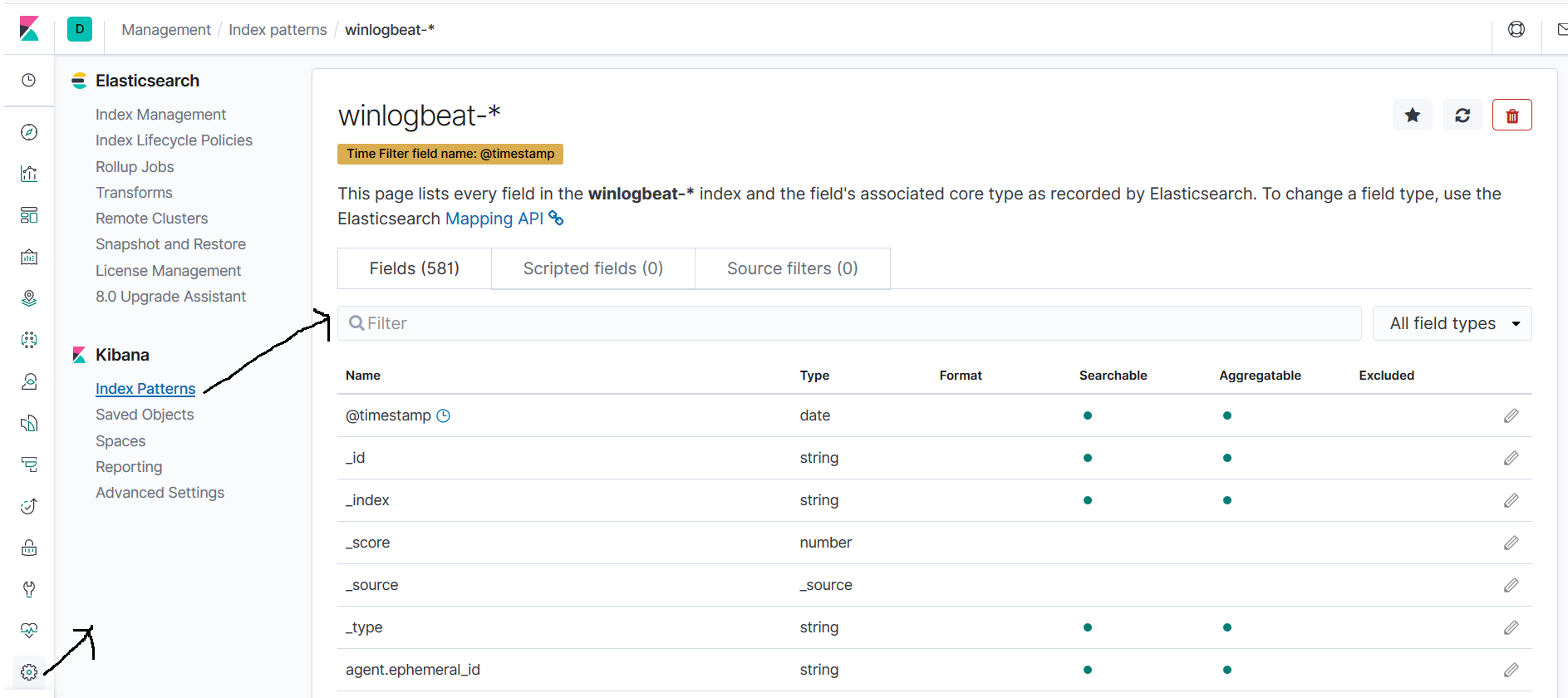 Winloagbeat Kibana Index Pattern