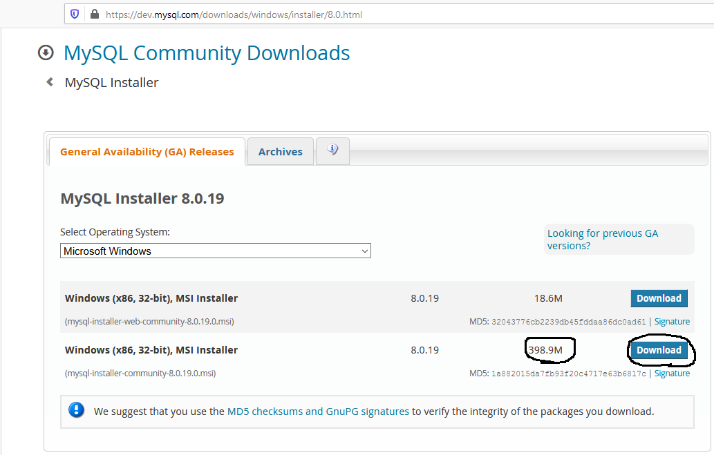 Download MySQL 8