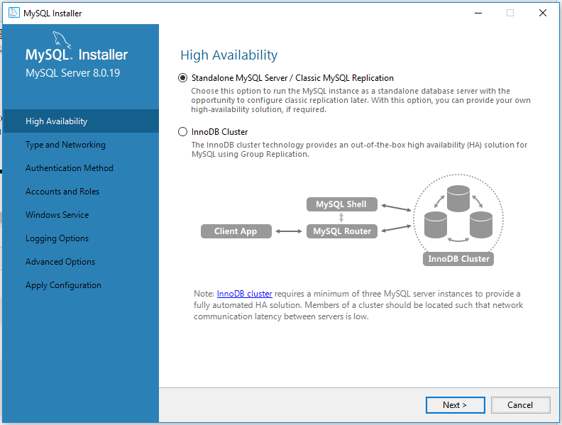 MySQL 8 Install Availability