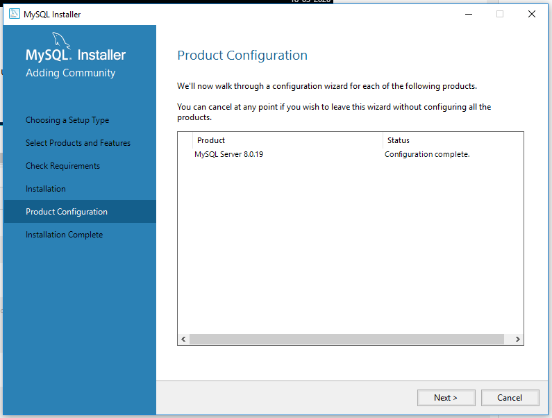 MySQL 8 Installation - Configured MySQL 8 Installation - Configured