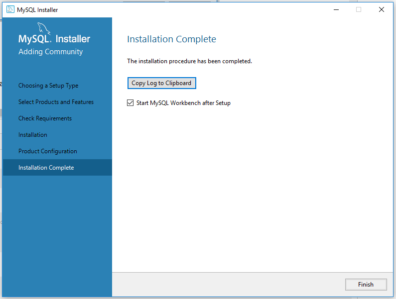 MySQL 8 Installation - Completed