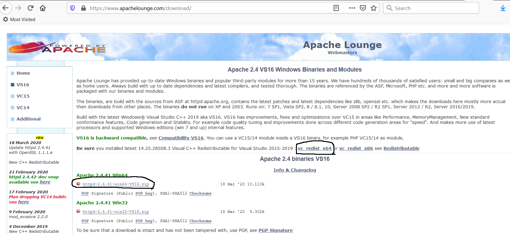 Apache Download from Lounge