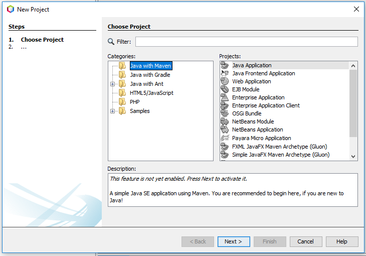 NetBeans 11 - Create Java Project NetBeans 11 - Create Java Project