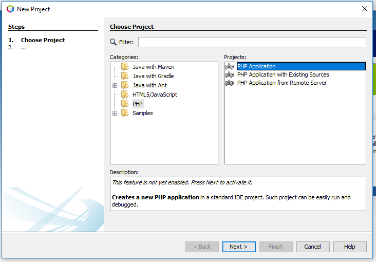 NetBeans - New Project Wizard