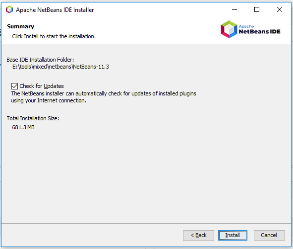 NetBeans 11 Installation - Summary