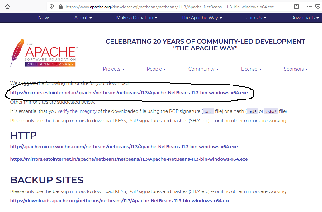NetBeans 11 Download Mirrors NetBeans 11 Download Mirrors