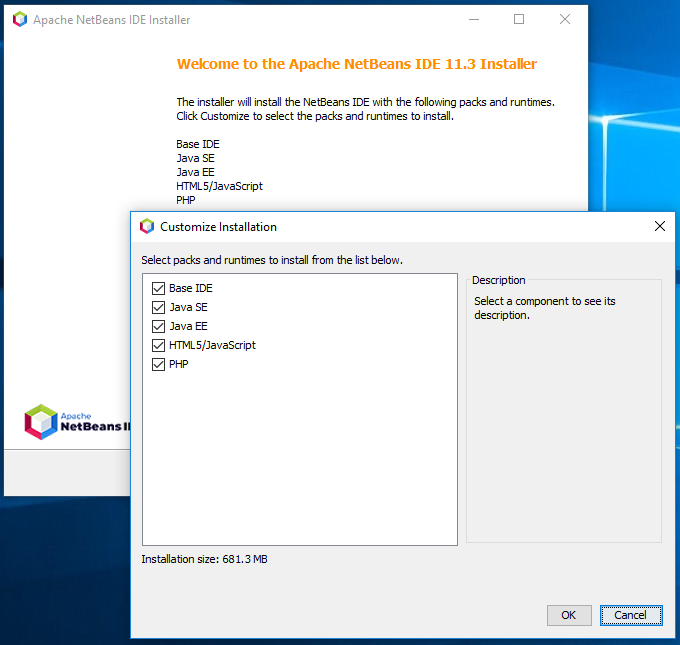 NetBeans 11 Installation - Components NetBeans 11 Installation - Components