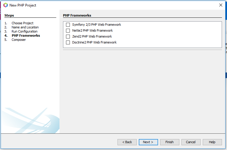 NetBeans 11 - PHP Frameworks