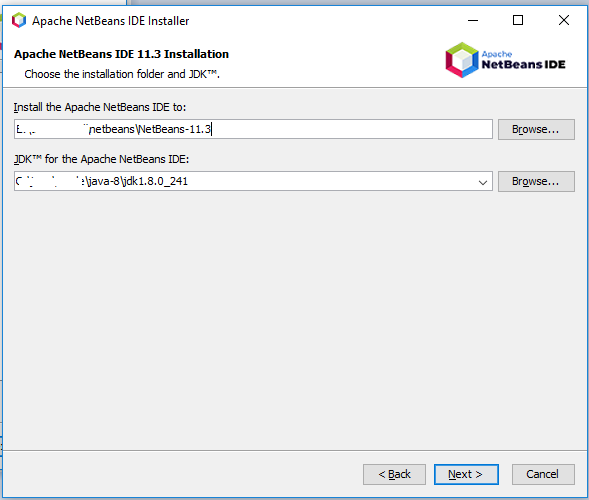 NetBeans 11 Installation - Paths