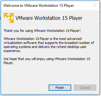 VMware Workstation Player - Confirm License