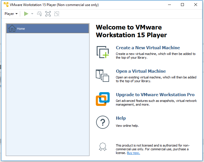 VMware Workstation Player - Started VMware Workstation Player - Started