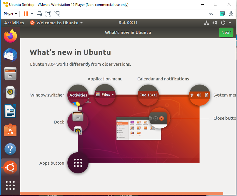 VMware Ubuntu Welcome