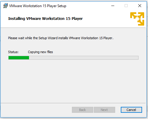 VMware Workstation Player - Installation Progress