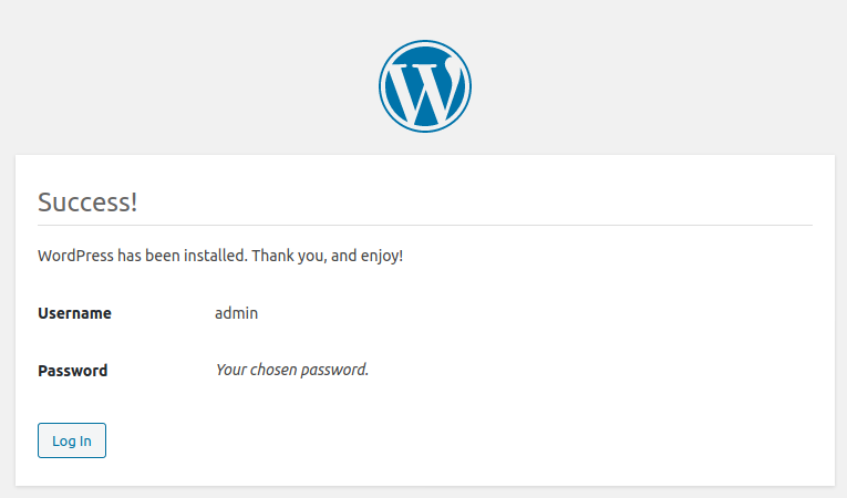 WordPress Installed