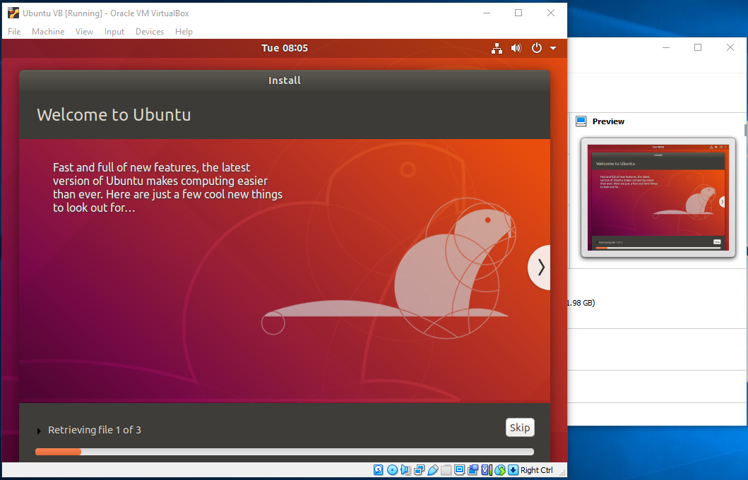 Ubuntu On VirtualBox - Progress