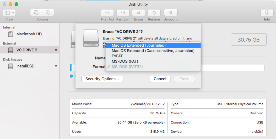Mac Disk Utility - Mac File System