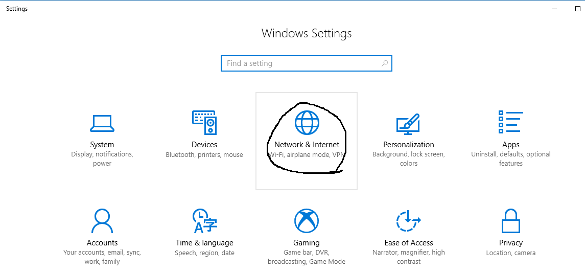 Windows Settings Panel