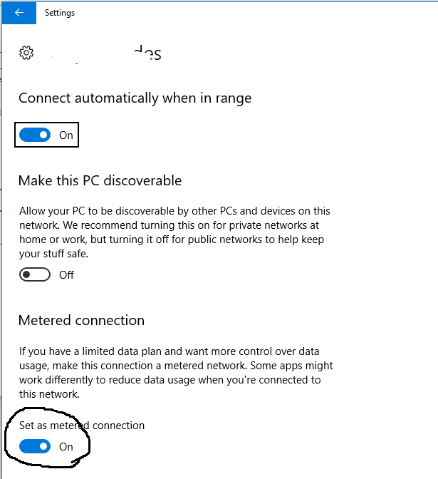 Windows - Metered Connection