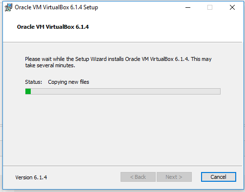 VirtualBox - Install Progress