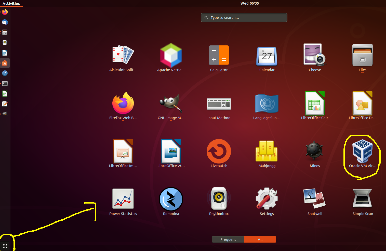 VirtualBox - Ubuntu - Application