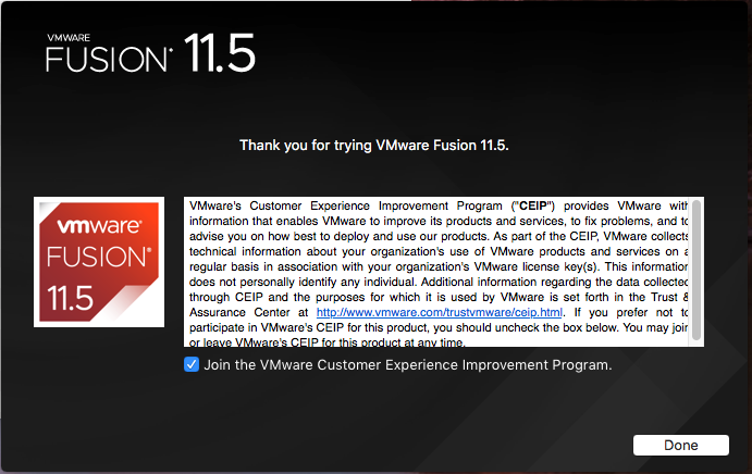 VMware Fusion - Confirm Installation