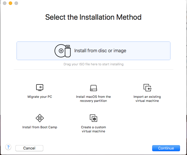 VMware Fusion - VM Wizard