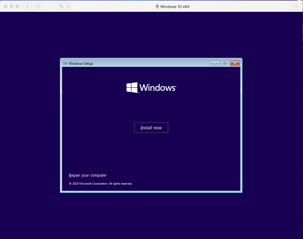 Windows - VMware Fusion - Install