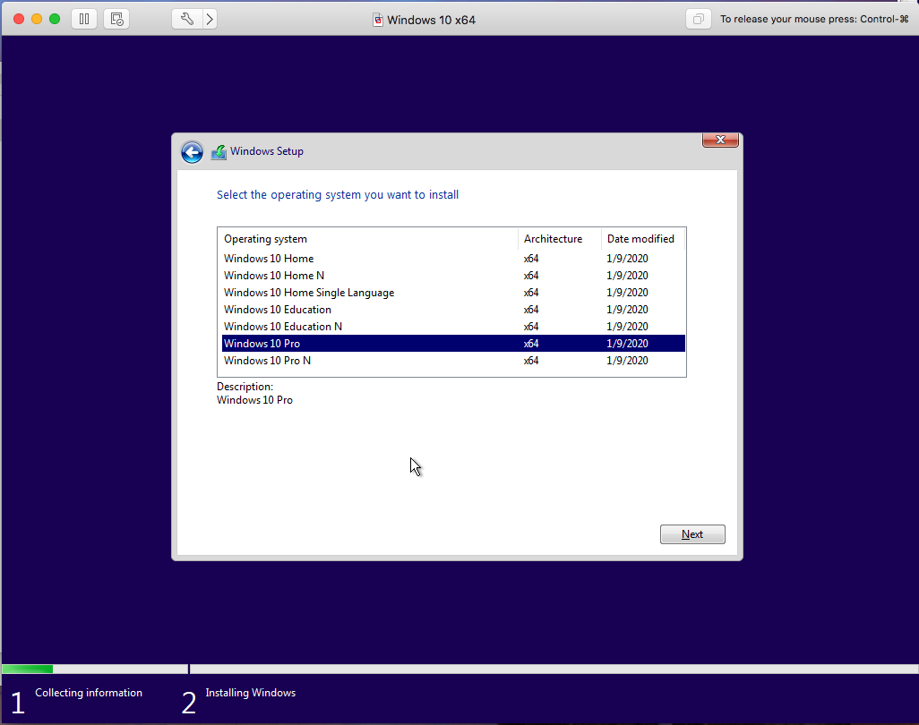 Windows - VMware Fusion - Operating System