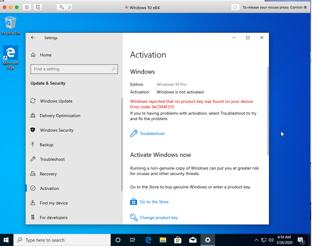Windows - VMware Fusion - Activate